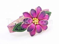 Leather flower bracelet