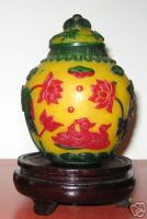 Glass Hand Carved Pot