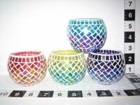 mosaic glass candle holder