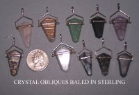 crystal pendants baled in silver