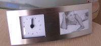 Aluminium photo frame with clock(KHC56203)