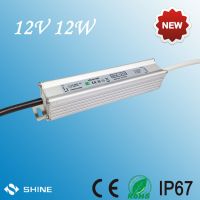 12v 12w IP67 waterproof CE RoHS LED power supply/ LED driver/ transformer