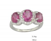 Oval Ruby with Diamond Ring