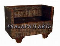 wooden wheel box sofa