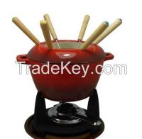 cast iron fondue set