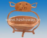 Bamboo Folding Basket(Pig design)/Bamboo Fruit Basket/Folding basket