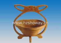 Bamboo Folding Basket(Cat design)/Bamboo Fruit Basket/Bamboo Basket