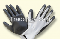 13guage polyester knitted with nitrile coated glove