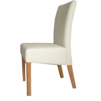 pure white PU leather dining chair