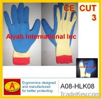 Kevlar with latext coated glove CUT-RESISTANT GLOVEA(08-HLK08)(CE)