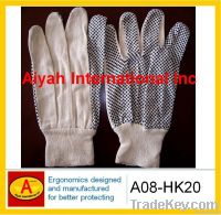 Cotton glove PVC dot glove(A08-HK20)