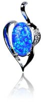 Sterling Silver Synthetic Opal Jewelry - Pendant