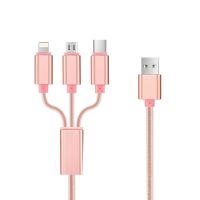 Iophi 3-in-1 USB Type C, Apple Lightning and Micro USB Charging Cable 3.3ft for iPhone 7/6s/6/5s/5/iPad/iPod and Samsung, HTC, Nexus, Nokia, Sony & Windows Smartphone/Tablets 