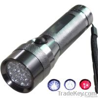 19 led aluminum flashlight, on/off swtich in 4 functions