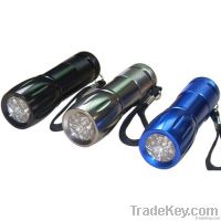 Bowling shape aluminum 9 LED flashlight torch