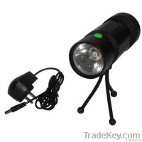 Waterproof Dual LED Light Fishing Torch white and blue light Flashligh