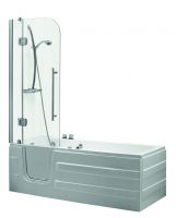 Walk in tub with the faucet and drainer, with massage & 8mm glass panel