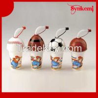 Plastic kids novelty drink cups with straw