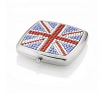 Union Jack Crystal Square Pocket Mirror/Compact Mirror/Cosmetic Mirror