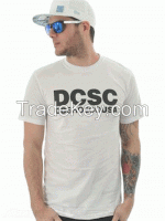 Cheap promotional cotton polyester t shirts, custom logo and brand for advertising