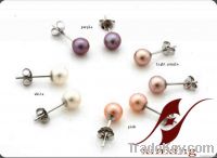 Stud earrings for 6-7mm Freshwater pearl jewelry