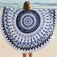 2016 new design 100% reactive printed round beach towel