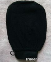 black viscose hammam scrub mitt