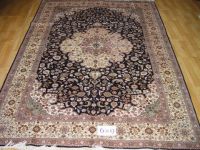 Hand knotted artificial silk carpets