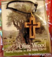 olive wood cross necklace