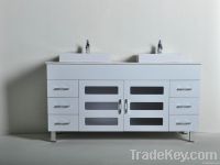 2012 the newest 1500MM high gloss white double sinks bathroom
