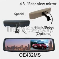 4.3" TFT-LCD Screen Special Original Rear View Mirror Car Monitor for Car Reversing System,12V Auto Rearview Mirror Monitor