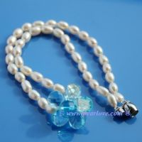 PN15 5-6mm white rice pearl princess necklace