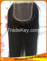 Indian Brazilian Virgin Human Hair Lace Top Closures in stock, wholesale price, hair company