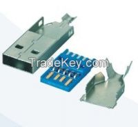 USB 3.0 a Male Solder Type, 3 Piece Set, L36.3mm