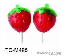 lovely strawberry fruit earphone