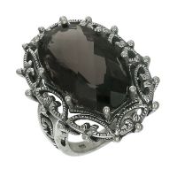 Silver Ring  Smoky Quartz