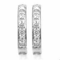 10 K WHITE GOLD DIAMOND SET EARRINGS