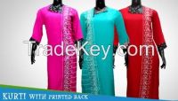 Traditional Kurti with Trendy Cuts! Embroidered Kurti with Printed Back
