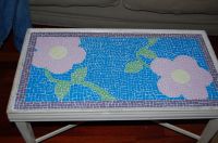 Floral Mosaic Rustic Coffee Table