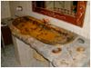 fossilized marble sink for bathroom