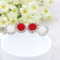Fashion Silver Plating Pearl+Crystal Flower Design Wedding Bridal Hairpin