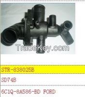 Thermostat and thermostat housing use for 6C1Q-8A586-BD FORD THERMOSTAT