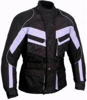 Textile Motorbike Jacket Long Grey & Red