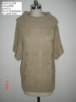 Women Knitted Sweater With Big Round Neck