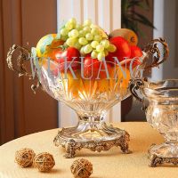 crystal with Brass Home Decorations/collections - fruit Dish/Vase