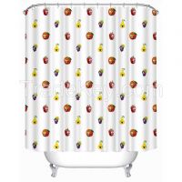 Pear, Raspberry, Cranberry And Grape Polyester Fabric Bathroom Shower