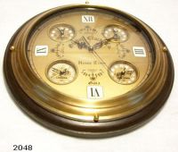 12 Inch Brass World Time Wall Clock