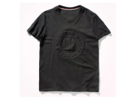 Custom Trendy Logo T Shirts Printing Custom Cotton T Shirts Men 3d Embossed T-shirts Black