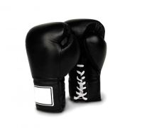 Mexican Lace UP Black 16 OZ Boxing Gloves