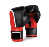 Training 18 OZ Boxing Gloves Black Red With White Designed Printed